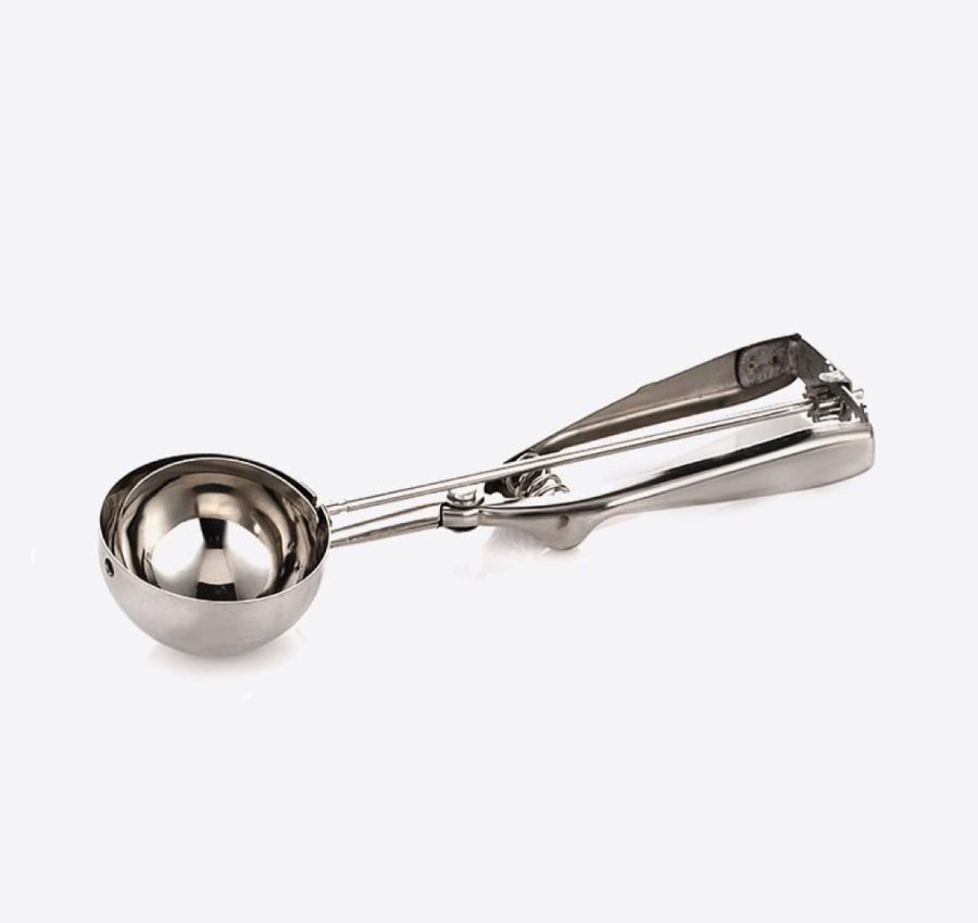 Stainless Steel Ice Cream and Cookie Scoop | Medium Sized, Spring Loaded Lever Design, For Sorbet, Melon, Meatballs, Muffins, and More, 2 Ounce (2-1/8”) Scooper