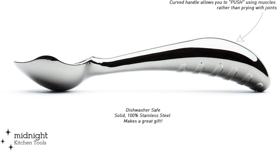 Ergonomic Stainless Steel Ice Cream Scoop | Heavy-Duty, Easy-to-Use, and Dishwasher-Safe | Professional Grade, Handcrafted Design - Image 2