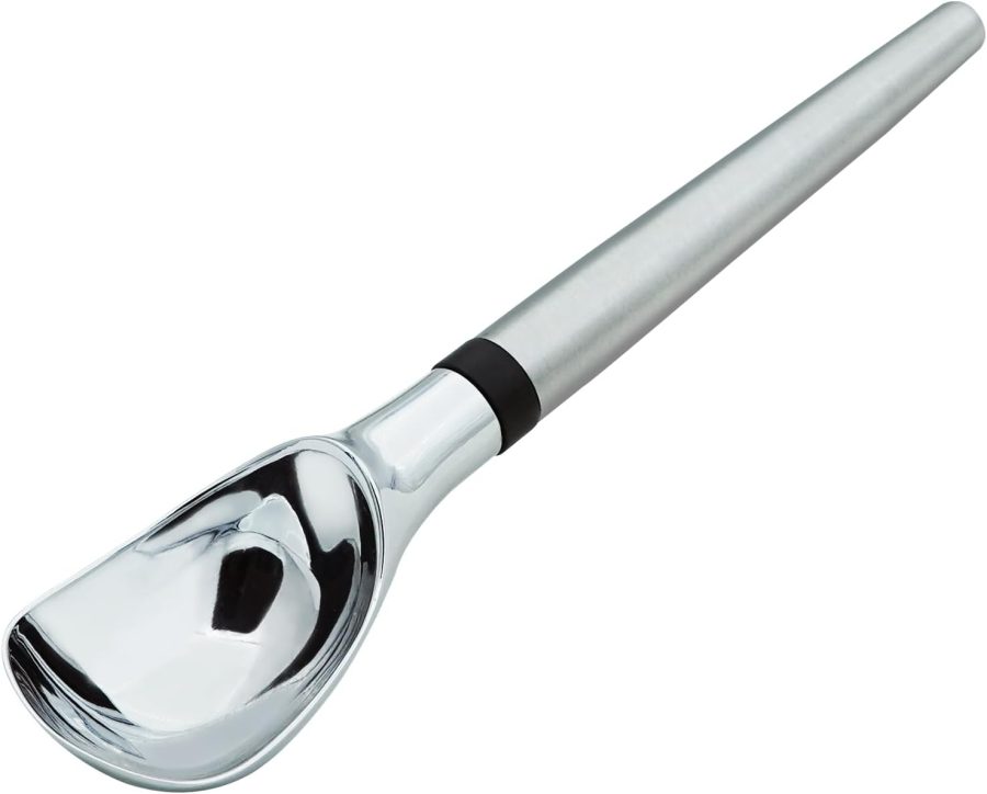 Stainless Steel Ice Cream Scoop Professional Heavy Duty Sturdy Nonstick Anti-Freeze Scooper for Perfect Round Scoops, Sorbet, Cookie, Dough and Spoon Frozen Hard Gelato