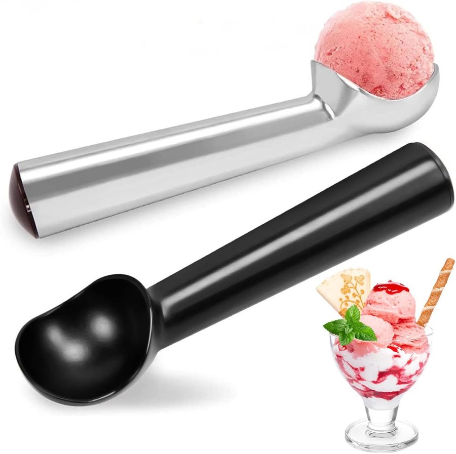 Ice Cream Scoop, 2PCS 7 inches Nonstick Anti-Freeze Ice Cream Scooper One Piece Aluminum Design Dishwasher Safe