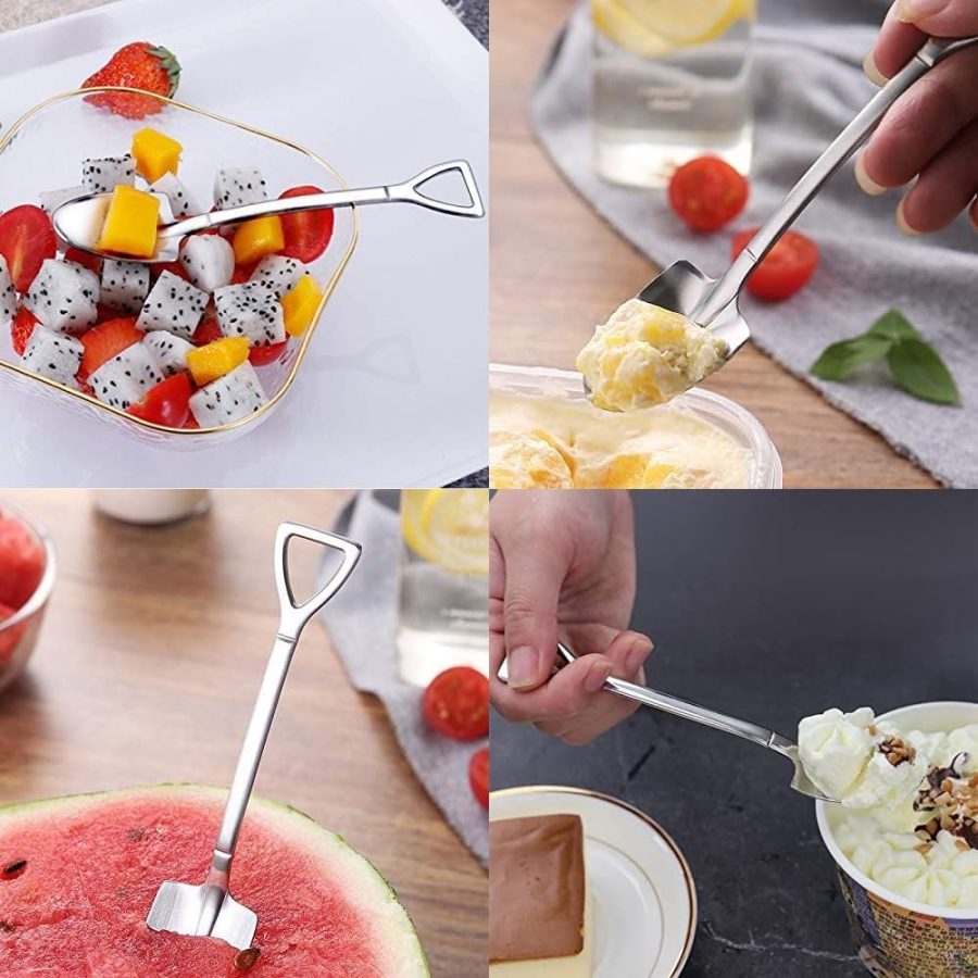 Stainless Steel Ice Cream Scoop with 2 Shovel Spoon,Heavy Duty Ice Cream Scoop,Ergonomically Designed Handle One-Piece Design,Dishwasher Safe for 1.7” Diameter Ice Cream Ball - Image 2