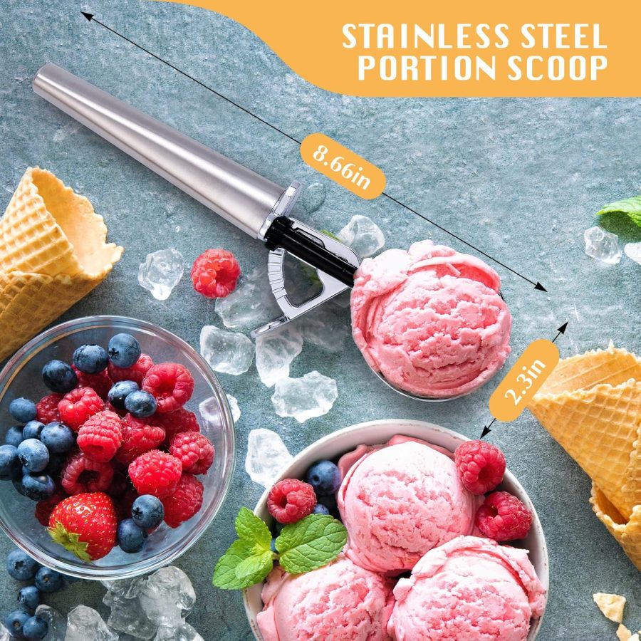 #16 (2 oz) Cookie Dough Scoop - Cookie Scoops for Baking, Ice Cream Scooper Stainless Steel with Trigger, Scoopers for Food, Baking, Melon Baller and Meatball Maker - Image 2
